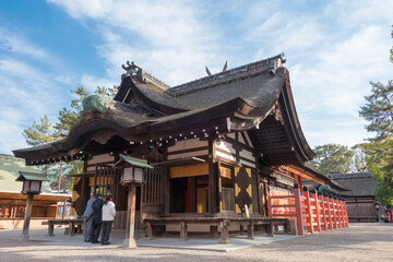 Sumiyoshi taisha Shrine in Osaka, Japan. It is the main shrine of all the Sumiyoshi shrines in Japan.