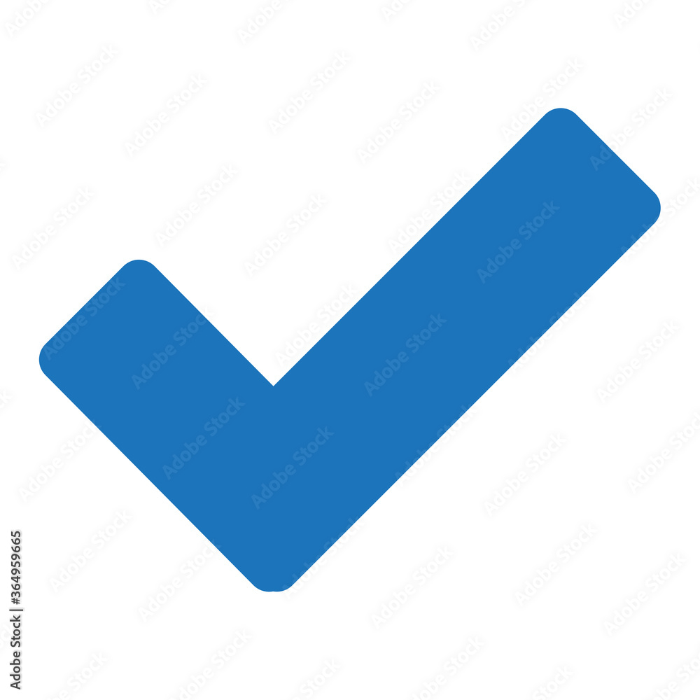 Poster check mark vector icon. blue tick icon isolated on white background. flat check mark sign for web si