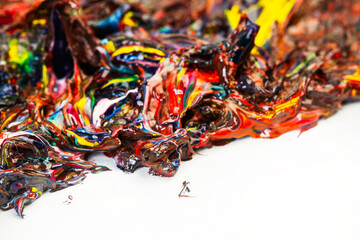 Fondo abstracto de pintura mixta colorida. Concepto: Textura. Macro. Vista de frente y de cerca