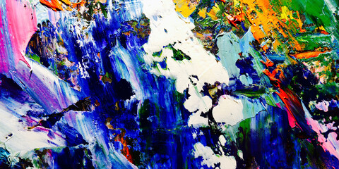 Colorful abstract background wallpaper. Modern motif visual art.  Mixtures of oil paint. Trendy...