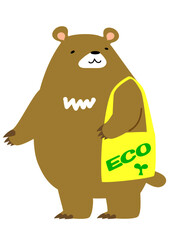 マイバッグを持つクマ