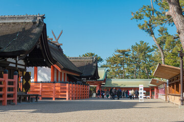 Sumiyoshi taisha Shrine in Osaka, Japan. It is the main shrine of all the Sumiyoshi shrines in Japan.