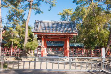 Sumiyoshi taisha Shrine in Osaka, Japan. It is the main shrine of all the Sumiyoshi shrines in Japan.