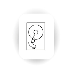 compact hard drive icon. Outline for web design on a white background.