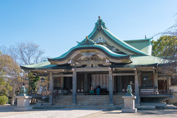 Hokoku Shrine at Osaka Castle in Osaka, Japan. a famous historic site.