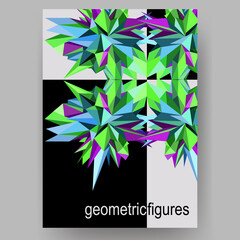 Abstract geometric asymmetric poster design