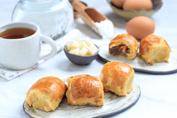 Bolen Pisang or Banana Wrapped with Puff Pastry, Typically Food from Bandung. Popular as Bolen Bandung