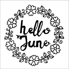 hello june, hand lettering calligraphy.