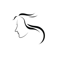 Vector logo girl design in eps 10. Simple template and ready to use.