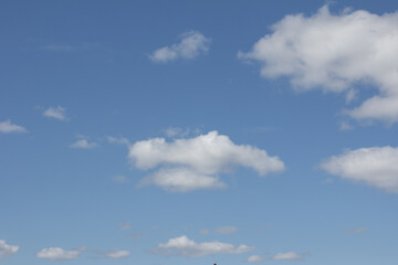blue sky and white air clouds