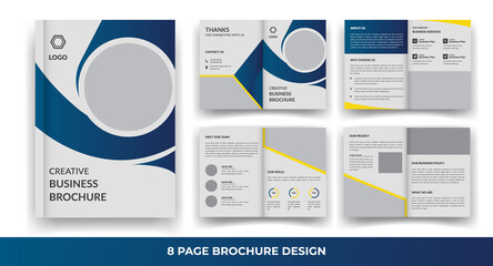 Creative Colorful Bi Fold Brochure Design & magazine cover page design template