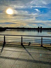 sunset over the river