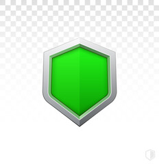 Vector shield icon. Green shield. Security vector icon. Protection icon. Shield vector icon. Safety system. Protection activated. Active safety.