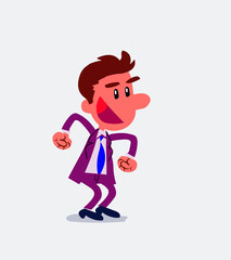 Euphoric businessman in isolated vector illustrations

