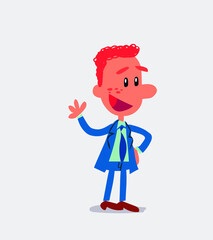 Businessman waving happily in isolated vector illustrations
