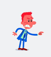 Businessman pointing something aggressively in isolated vector illustrations
