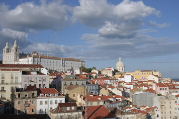 Fototapeta na wymiar panorama of the alfama district in Lisbon, Portugal