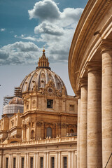 Saint Peters Square and cathedral in Rome, Italy