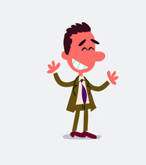 Very pleased businessman in isolated vector illustrations
