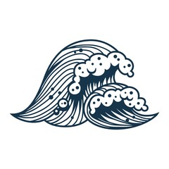 Sea wave with foam for marine nautical design