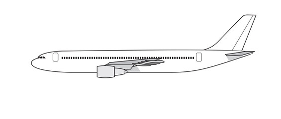 airliner side view black and white design