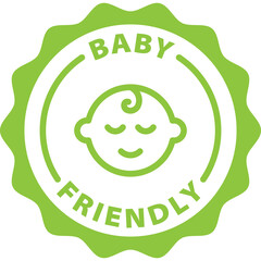 baby friendly green icon stamp rounded 