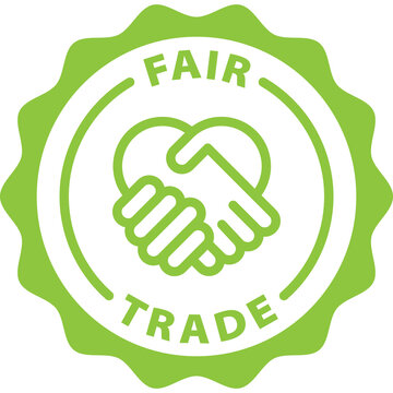 fair trade green icon stamp rounded 