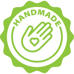 handmade green icon stamp rounded 