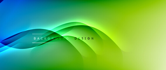 Fluid gradient waves with shadow lines and glowing light effect, modern flowing motion abstract background for cover, placards, poster, banner or flyer