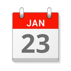 January 23 isolated vector calendar icon symbol