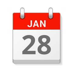 January 28 isolated vector calendar icon symbol