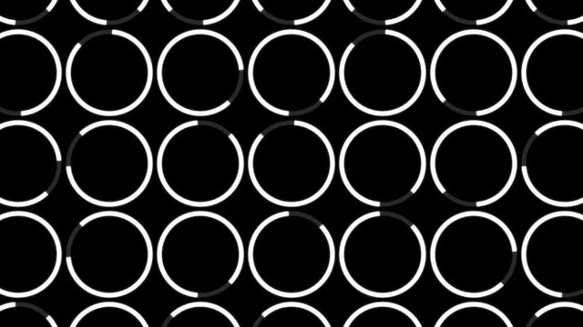 Mosaic Background With Circle Strokes/ 4k animation of a design mosaic graphic background with circle strokes looping in and out