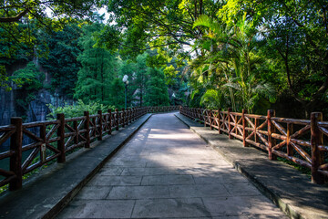Fototapeta na wymiar Hiking Trail in Lianhuashan Park, Panyu, Guangzhou, China