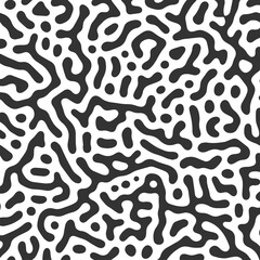Turing Reaction Diffusion abstract pattern pattern background sketch engraving vector illustration. T-shirt apparel print design. Scratch board imitation. Black and white hand drawn image.