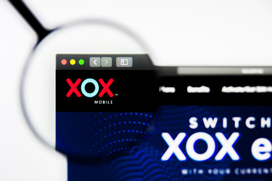 San Francisco, California, USA - 8 April 2019: Illustrative Editorial of Xox website homepage. Xox logo visible on display screen.