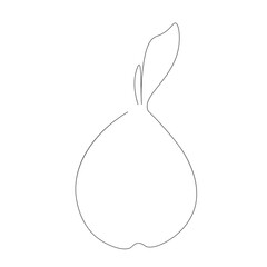 Pear fruit silhouette. Vector illustration