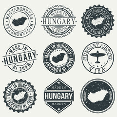 Hungary Travel Stamp Made In Product Stamp Logo Icon Symbol Design Insignia.