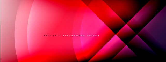 Vector abstract background - circle and cross on fluid gradient with shadows and light effects. Techno or business shiny design templates for text