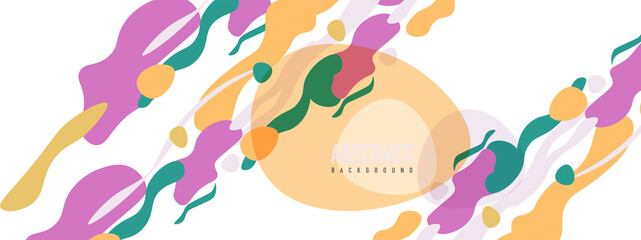 Trendy liquid style shapes abstract design, dynamic vector background for placards, brochures, posters, web landing pages, covers or banners