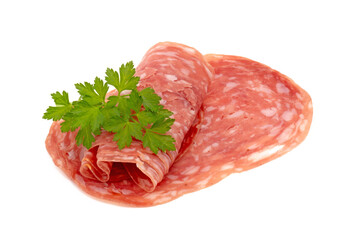 In hauchdünne Scheiben geschnittene italienische Salame