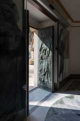The main door leading from the Stella Maris Monastery which is located on Mount Carmel in Haifa city in northern Israel