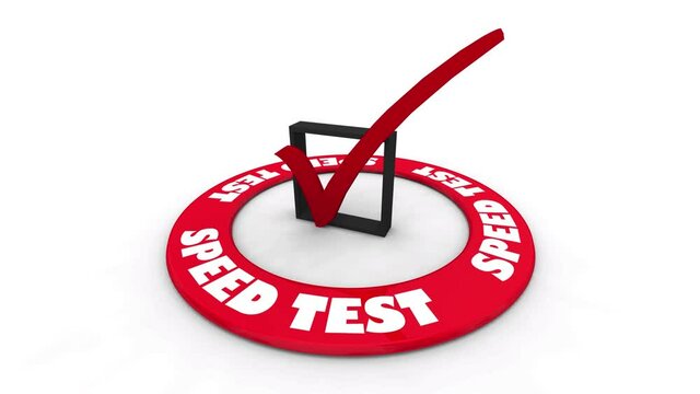 Speed Test Check Mark Box Evaluate Performance Success 3d Animation