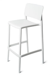 High plastic bar stool isolated on white