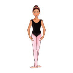 Beauty girl Afro American ballerina, dance pose