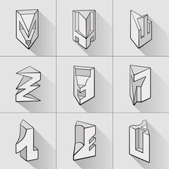 Set of 3D geometric shapes prism designs