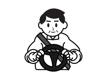 ハンドルを握る中年男性