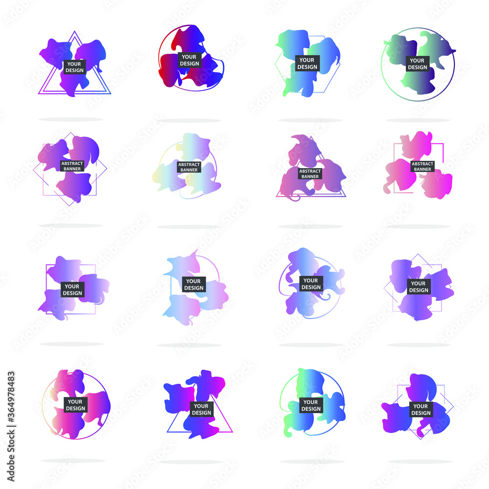 Poster modern set of abstract banners. isolated vector illustration for banners. template for web design, p