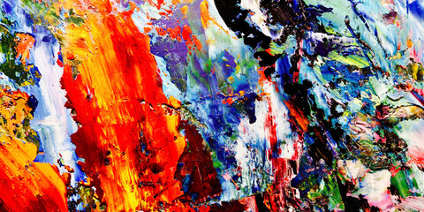 Colorful abstract background wallpaper. Modern motif visual art.  Mixtures of oil paint. Trendy...
