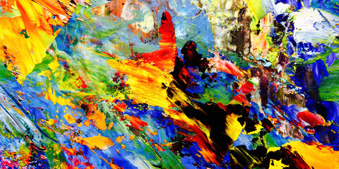 Colorful abstract background wallpaper. Modern motif visual art.  Mixtures of oil paint. Trendy...