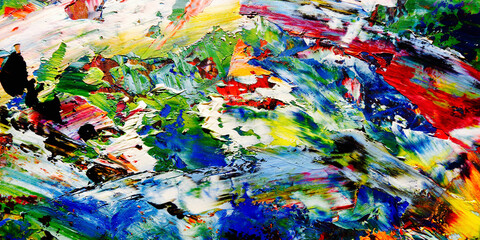 Colorful abstract background wallpaper. Modern motif visual art.  Mixtures of oil paint. Trendy...
